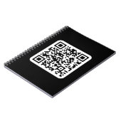 編集可能なモダンQRコード | 黒と白または任意の色 ノートブック (左側)