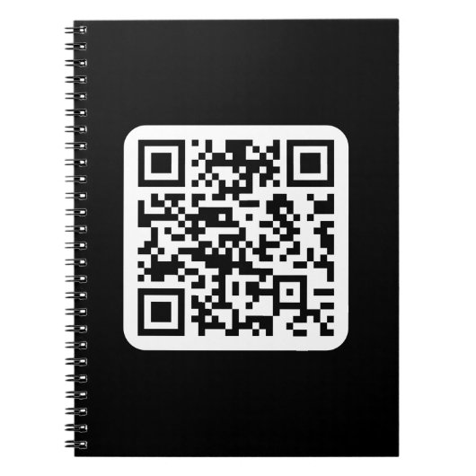 編集可能なモダンQRコード | 黒と白または任意の色 ノートブック (正面)