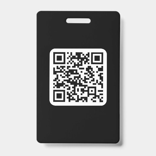 編集可能なモダンQRコード | 黒と白または任意の色 バッジ (正面)