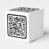 編集可能なモダンQRコード | 黒白または任意の色 フェイバーボックス (正面サイド)