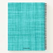 編集可能なモノグラムと名前(青) ノートブック (裏面)