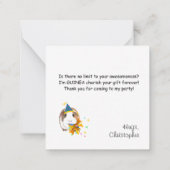 編集可能なモルモットの誕生日お礼メッセージ ノートカード (裏面)