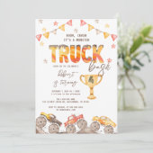 編集可能なモンスタートラックの誕生日招待状 招待状 (スタンド正面)