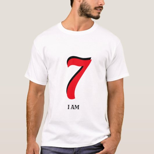 編集可能なラッキーセブン I Am Tシャツ (正面)