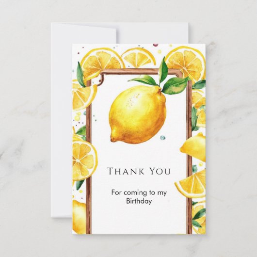 編集可能なリトルレモンの誕生日 サンキューカード (正面)