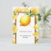 編集可能なリトルレモンの誕生日 サンキューカード (スタンド正面)