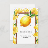 編集可能なリトルレモンの誕生日 サンキューカード (正面/裏面)