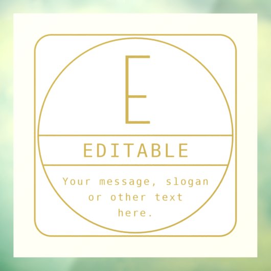 編集可能なレトロモダンなデザインテンプレート ゴールド＆ホワイト ウィンドウサイン (シート3)