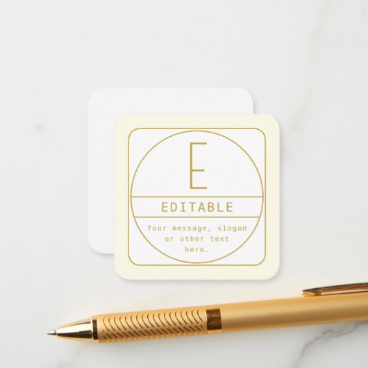 編集可能なレトロモダンなデザインテンプレート ゴールド＆ホワイト エンクロージャーカード (正面/裏面インサイチュ)