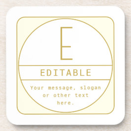 編集可能なレトロモダンなデザインテンプレート ゴールド＆ホワイト コースター