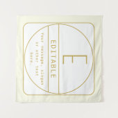 編集可能なレトロモダンなデザインテンプレート ゴールド＆ホワイト タペストリー (正面(横))