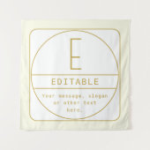 編集可能なレトロモダンなデザインテンプレート ゴールド＆ホワイト タペストリー (正面)