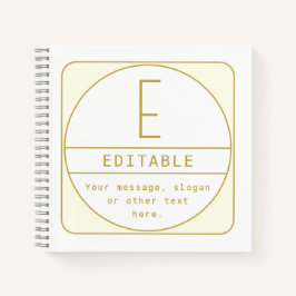 編集可能なレトロモダンなデザインテンプレート ゴールド＆ホワイト ノートブック