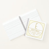 編集可能なレトロモダンなデザインテンプレート ゴールド＆ホワイト ノートブック (内部)