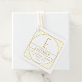 編集可能なレトロモダンなデザインテンプレート ゴールド＆ホワイト フェイバータグ (インサイチュ)