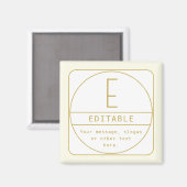 編集可能なレトロモダンなデザインテンプレート ゴールド＆ホワイト マグネット (正面/裏面)