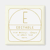 編集可能なレトロモダンなデザインテンプレート ゴールド＆ホワイト マグネット (正面)