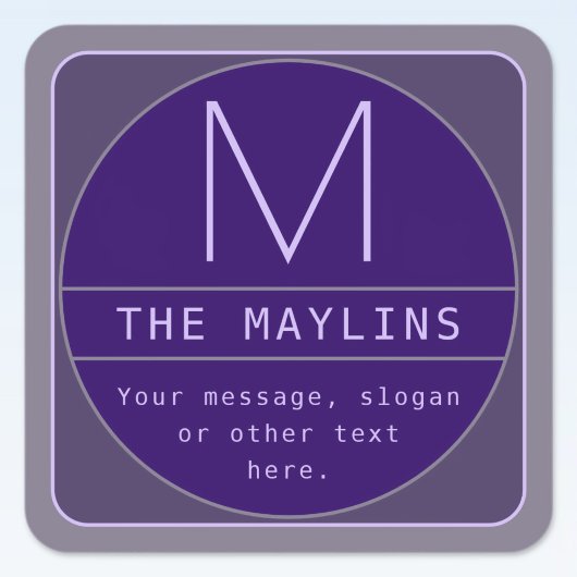 編集可能なレトロモダンなデザインテンプレート | 紫 スクエアシール