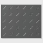 編集可能なレトロモダン テキスト テンプレート | ダークグレー ラッピングペーパー (フラット)