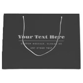 編集可能なレトロモダン テキスト テンプレート | ダークグレー ラージペーパーバッグ (正面)