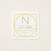 編集可能なレトロモダン-デザインテンプレート金ゴールドと白 (正面)