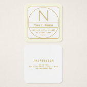 編集可能なレトロモダン-デザインテンプレート金ゴールドと白 (正面&裏面)