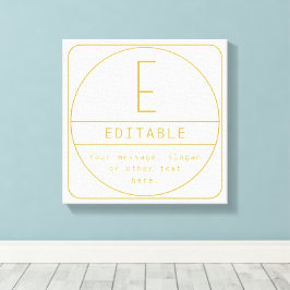 編集可能なレトロモダン-デザインテンプレート金ゴールドと白 キャンバスプリント