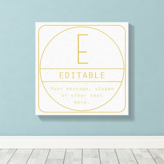 編集可能なレトロモダン-デザインテンプレート金ゴールドと白 キャンバスプリント (インサイチュ (ウッドフロア))
