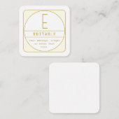 編集可能なレトロモダン-デザインテンプレート金ゴールドと白 ノートカード (正面/裏面)
