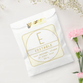 編集可能なレトロモダン-デザインテンプレート金ゴールドと白 フェイバーバッグ (封をした状態)