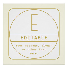 編集可能なレトロモダン-デザインテンプレート金ゴールドと白 ポスター