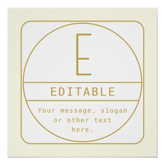編集可能なレトロモダン-デザインテンプレート金ゴールドと白 ポスター (正面)