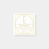 編集可能なレトロモダン-デザインテンプレート金ゴールドと白 ポストイット (正面)