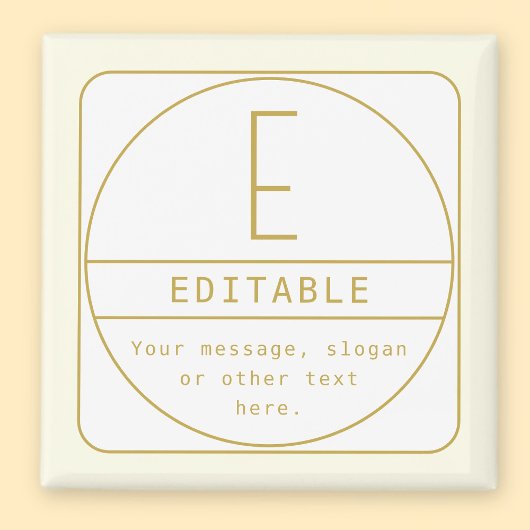編集可能なレトロモダン-デザインテンプレート金ゴールドと白 マグネット