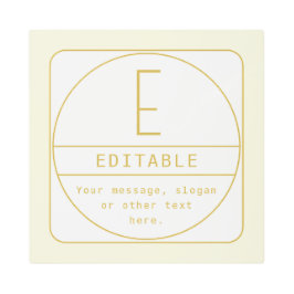 編集可能なレトロモダン-デザインテンプレート金ゴールドと白 メタルプリント