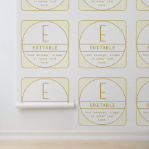 編集可能なレトロモダン-デザインテンプレート金ゴールドと白