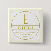 編集可能なレトロモダン-デザインテンプレート金ゴールドと白 缶バッジ (正面)