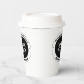 編集可能なロゴありがとうお名前&ビジネス名 紙コップ (左)