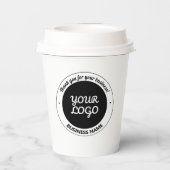 編集可能なロゴありがとうお名前&ビジネス名 紙コップ (裏面)