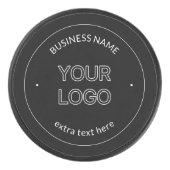 編集可能なロゴの置き換えと会社名 |黒 アイスホッケーパック (正面)