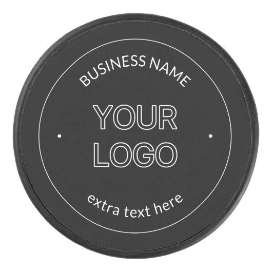 編集可能なロゴの置き換えと会社名 |黒 アイスホッケーパック (正面)