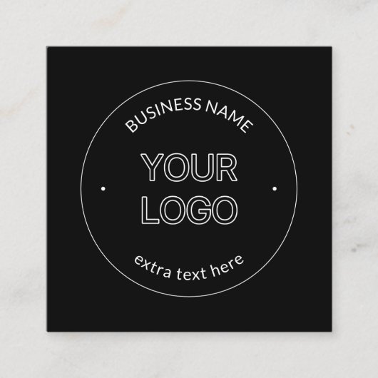 編集可能なロゴの置き換えと会社名 |黒 エンクロージャーカード (正面)