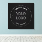 編集可能なロゴの置き換えと会社名 |黒 キャンバスプリント (インサイチュ (ウッドフロア))