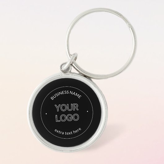 編集可能なロゴの置き換えと会社名 |黒 キーホルダー