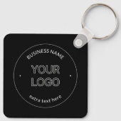 編集可能なロゴの置き換えと会社名 |黒 キーホルダー (裏面)