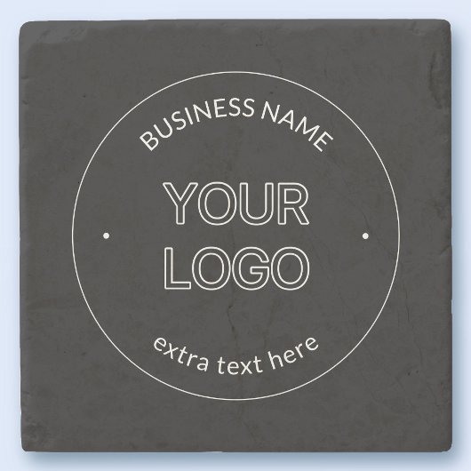 編集可能なロゴの置き換えと会社名 |黒 ストーンコースター