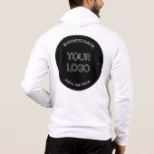 編集可能なロゴの置き換えと会社名 |黒 パーカ (裏面)