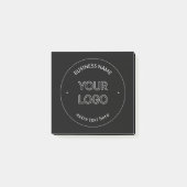 編集可能なロゴの置き換えと会社名 |黒 ポストイット (正面)