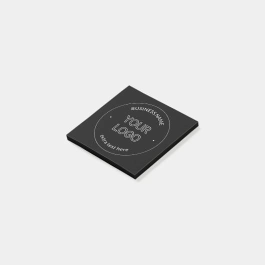 編集可能なロゴの置き換えと会社名 |黒 ポストイット (アングル)