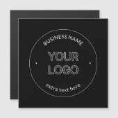 編集可能なロゴの置き換えと会社名 |黒 マグネット招待状 (正面/裏面)